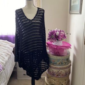 VINTAGE WOMENS CROCHET LONG WRAP/CAP